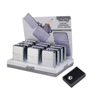 CHAMP Chrome WP Flint Lighter (12x)