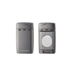 Silver Match Andorre 2-Jetflame Zigarrenfeuerzeug mit Cutter