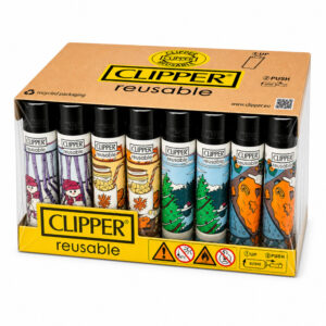 48x Clipper Winter Postcards Feuerzeug