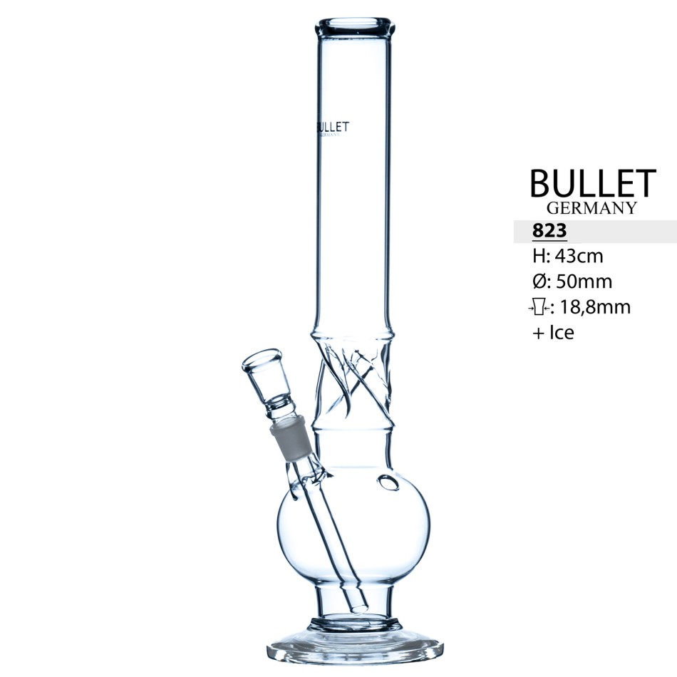 Bullet Glasbong Zylindrisch mit Ice