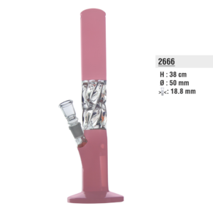Glasbong mit gedrehtem Rohr und Ice