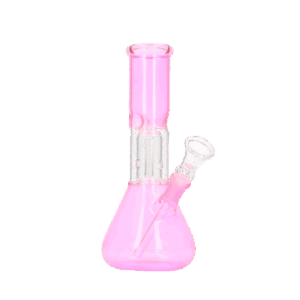 Glasbong Ice mit Percolator Transparent Pink