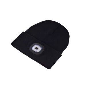 Tekmee LED-Mütze Schwarz mit USB-Ladefunktion